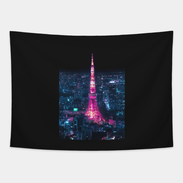 Tokyo Tower at night Vertical Tapestry by TokyoLuv