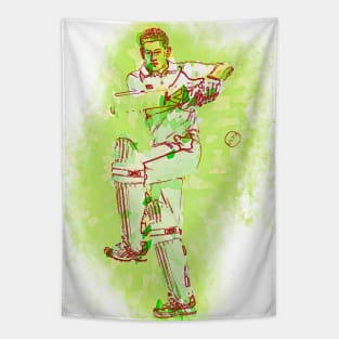 Cricket Batsman Art j3 Tapestry