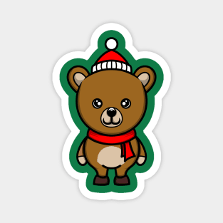 kawaii doodle cute bear cub christmas Magnet