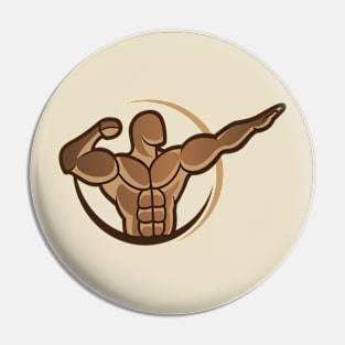 Bodybuilder Man Posing Pin