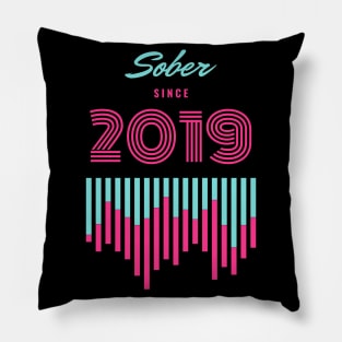 Sober Since 2019 Alcoholic Recovery Pillow