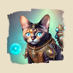 Brown Cat in Steampunk Suit T-Shirt