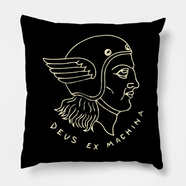 Deus Ex Machina Vintage Pillow by loginoch