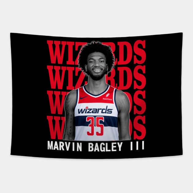 Washington Wizards Marvin Bagley III 35 Tapestry by Thejockandnerd