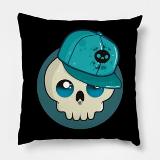 Cute Skull with SnapBack Cap Pillow