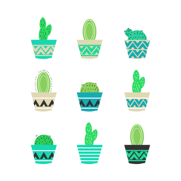 Potted cacti by CocoDes