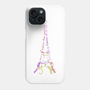 Eiffel Tower with French phases for love Phone Case