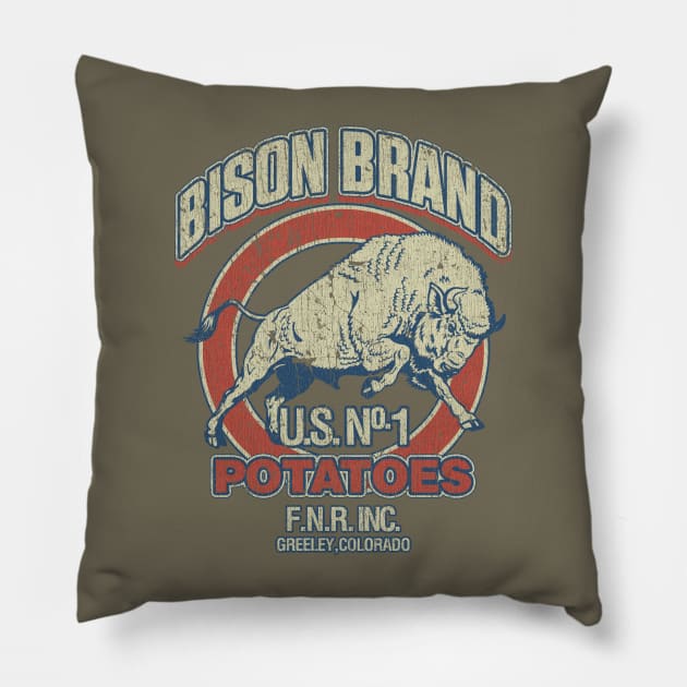 Bison Brand Potatoes 1941 Pillow by JCD666