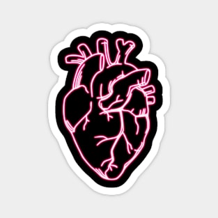 Pink Neon Anatomic Heart Magnet