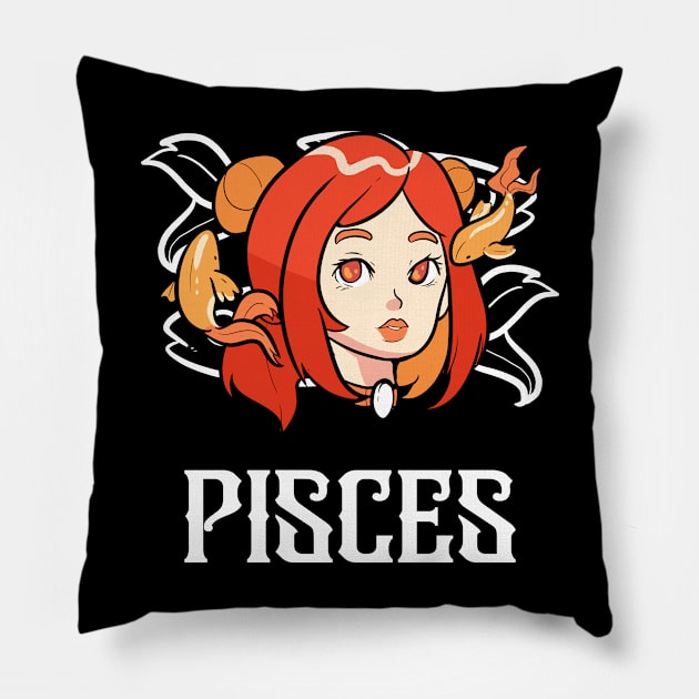 Pisces Horoscope Astrology Tarot Card Star Sign Pillow by amango