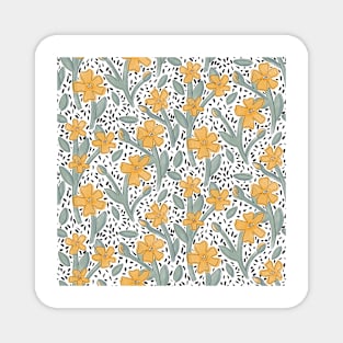 Buttercup pattern on white background Magnet