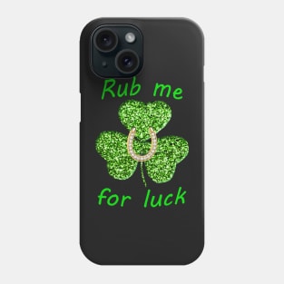 Funny Green Glitter Shamrock With A Horseshoe Phone Case