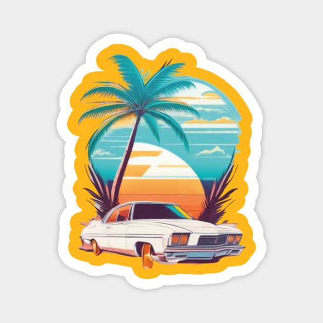 Classic car on Miami Street Magnet by mouhamed22