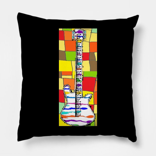 bass guitar spray pop retro Pillow by LowEndGraphics