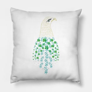 Blue and green forest bird Pillow