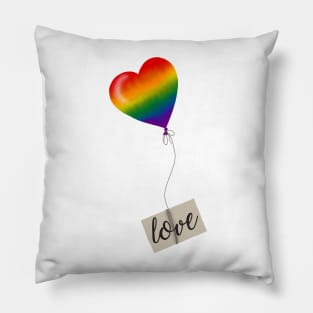 Rainbow love balloon Pillow