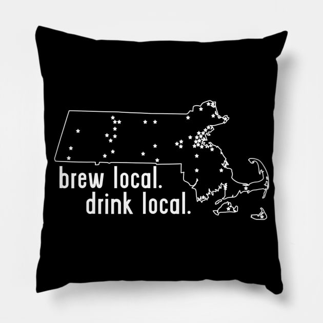 Massachusetts State Brewery Map  Craft Beer Graphic Pillow by lohstraetereva