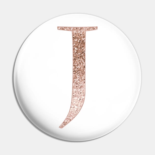 J rose gold glitter monogram letter Pin by RoseAesthetic