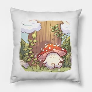 Cute Sleepy Mushroom Pillow