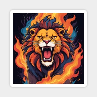 Fierce Roaring Lion Magnet