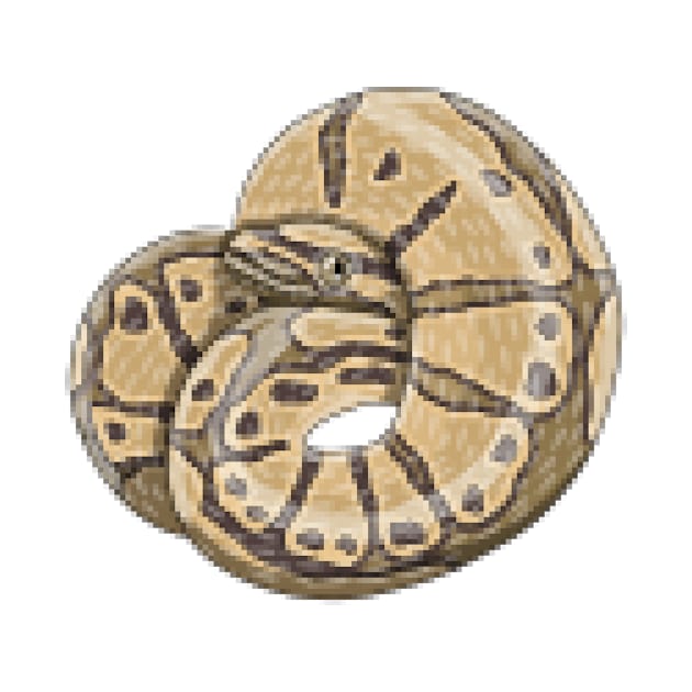 8bit hypomelanistic ball python by Artbychb
