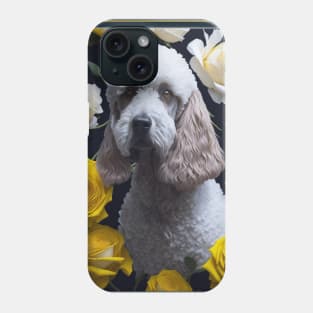 Standard poodle yellow roses 2 Phone Case