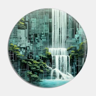 Waterfall Landscape Art Decor Paint Pin