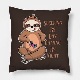 Sleeping By Day Gaming By Night Pillow