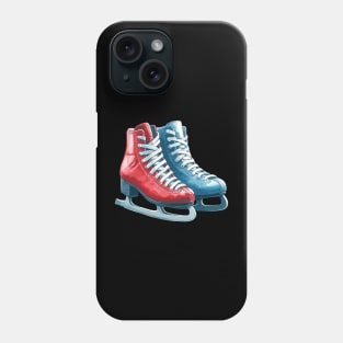 Red Blue Ice skating Boots Phone Case