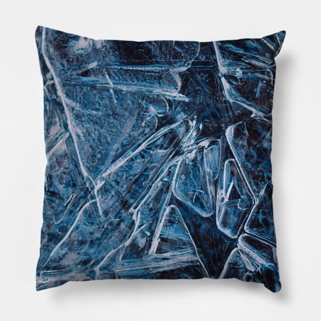 Ice Crystals Winter Pillow by Haministic Harmony