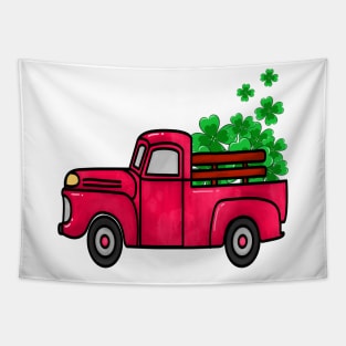 PINK St Patricks Day Kids Truck with shamrock Tapestry