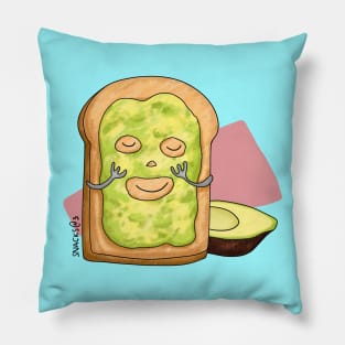 Toast with Avocado mask Pillow