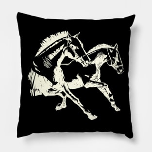 Two Horses White Pillow