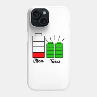 Tired Twin Mom Low Battery Charge Mothers day Phone Case