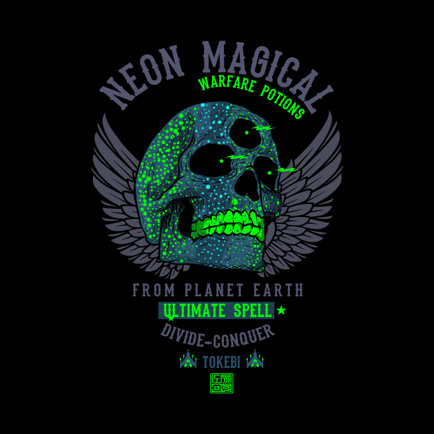 Neon Magical Warfare Potions Skull by TOKEBI