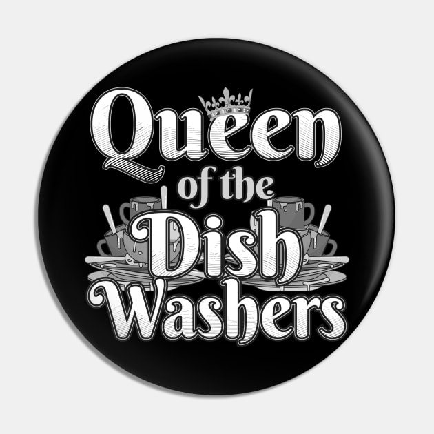 Queen Of The Dish Washers Funny Dishwasher Pin by stockwell315designs