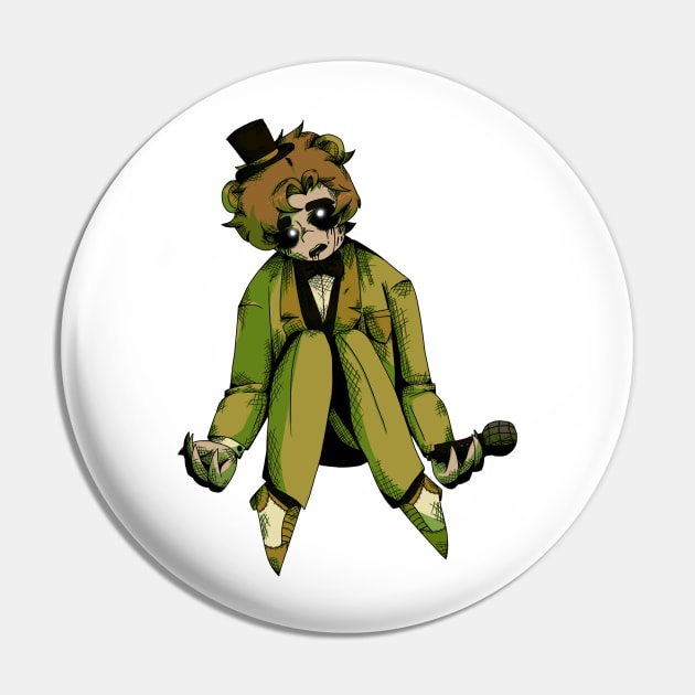 Golden Freddy Gijinka Transparent Pin by spaceagebarbie