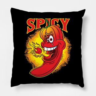 Spicy Flaming Hot Red Chili Pepper Pillow