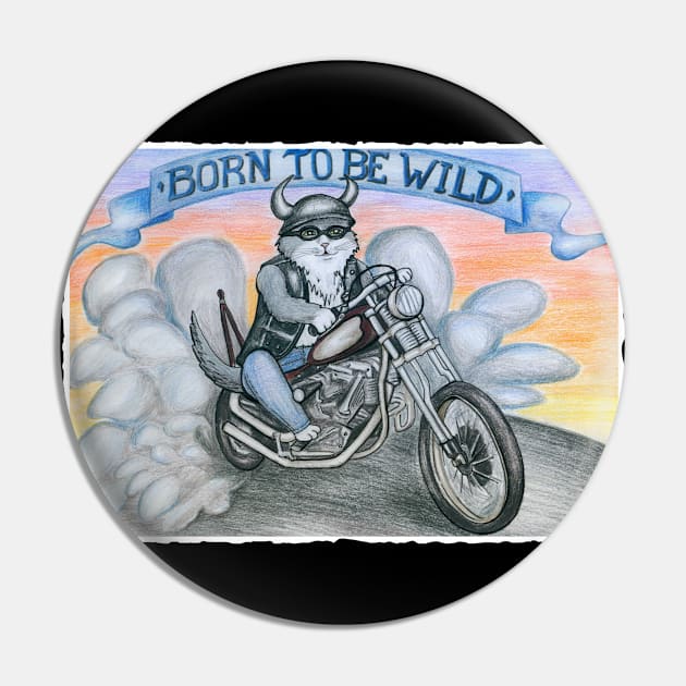 Biker cat Pin by Erena Samohai