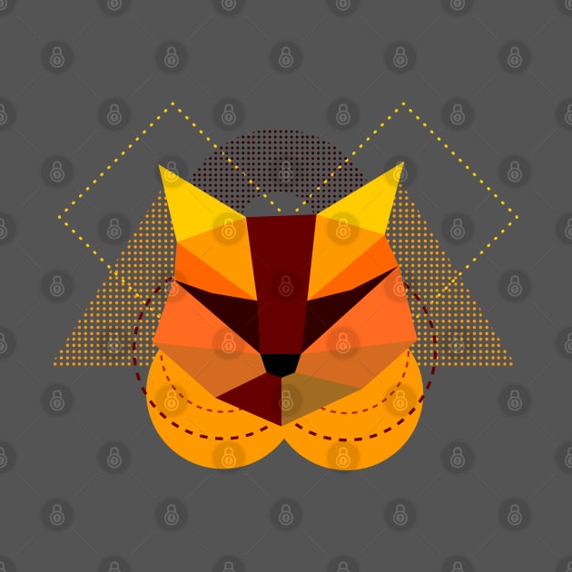 Geometric cat face, abstract shapes by Lilac Elite