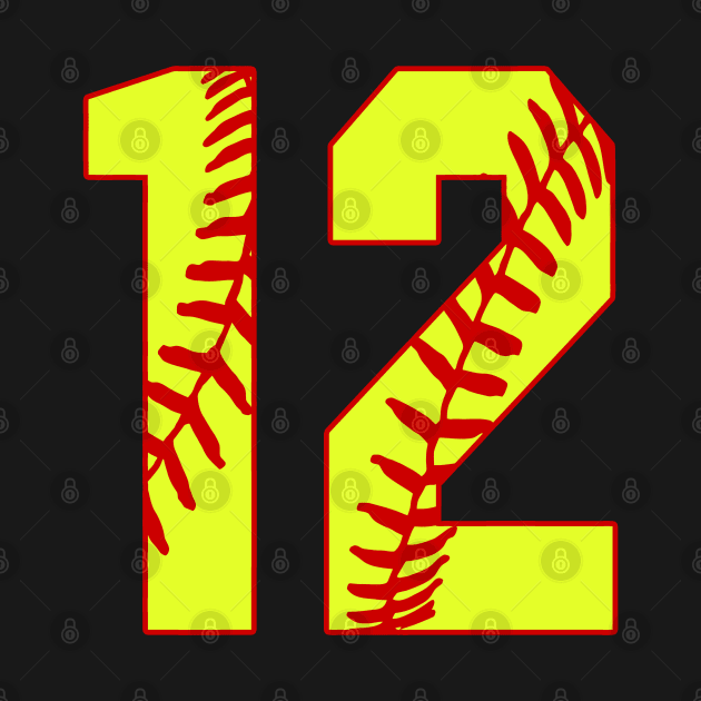 Fastpitch Softball Number 12 #12 Softball Shirt Jersey Uniform Favorite Player Biggest Fan by TeeCreations