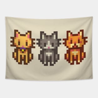 Pixel Cats Tapestry