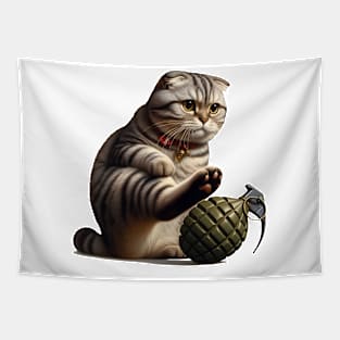 Cat and Grenade Tapestry