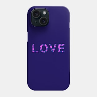 Feline pink LOVE with dark blue spots Phone Case