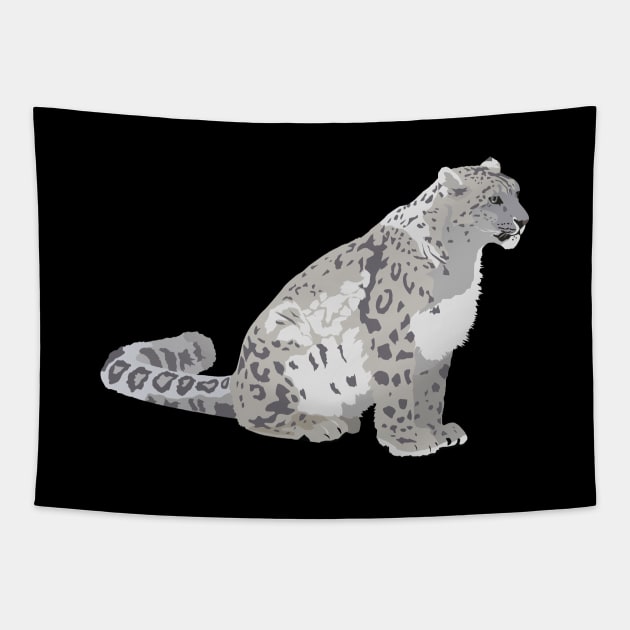 Snow Leopard Wild Cat Tapestry by NorseTech