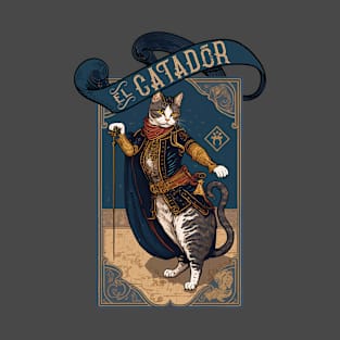 The Catador Spanish Bullfighter Tarot Card Kitty Spaniard Matador T-Shirt