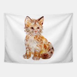 Cute Glass Cat Design Tapestry