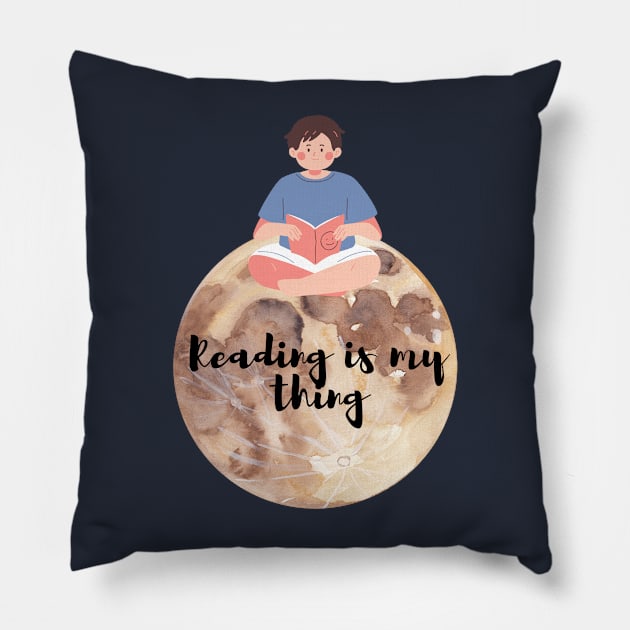 Reading is my thing Pillow by Paciana Peroni