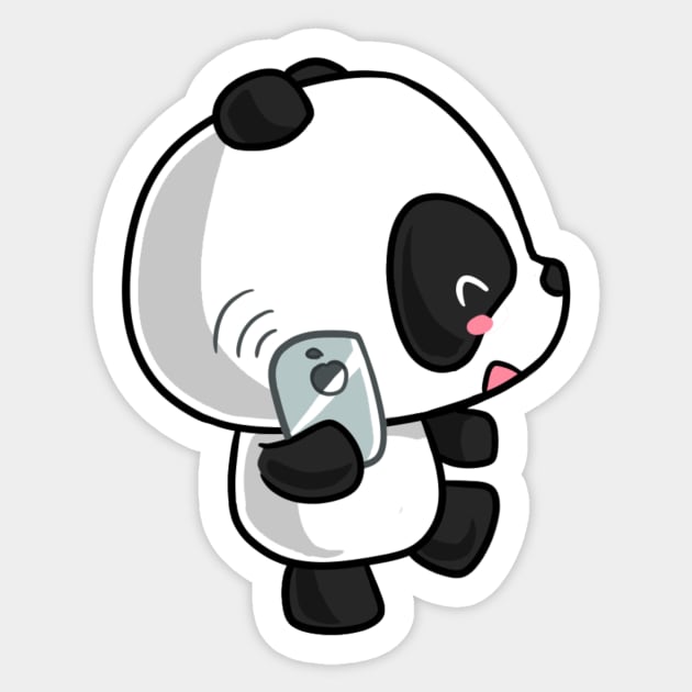 kawaii sticker, A cute Panda stirring, designed with colorful contours and  isolated. AI Generated 29227104 PNG