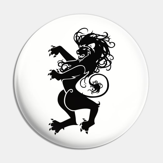 Rampant Lion in Black Pin by graphicfire